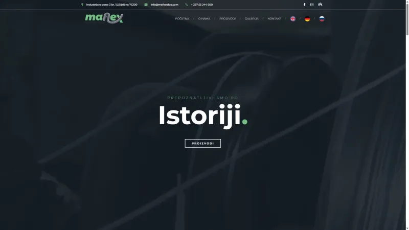 Maflex website homepage