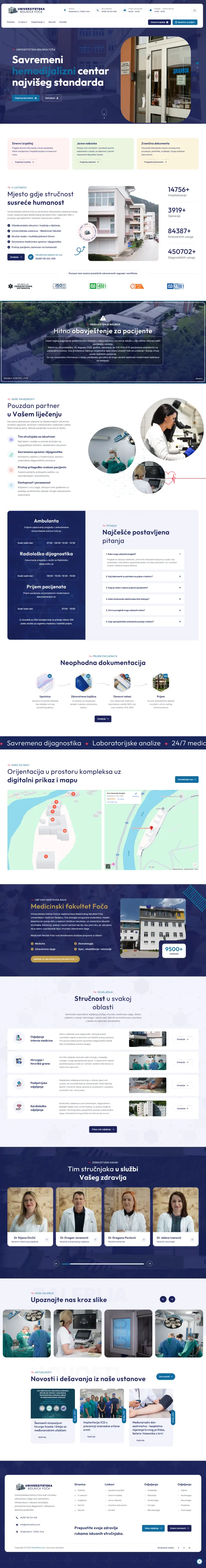 New University Hospital Foca homepage - full page screenshot